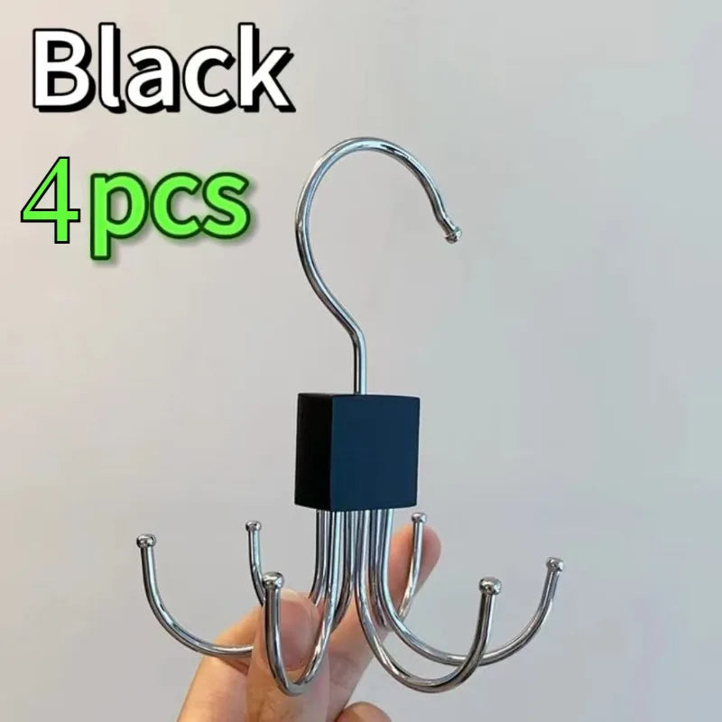 360° Rotating Closet Organizer Hanger | Multi-Hook Scarf, Belt & Tie Rack | Folding Storage Hanger for Bras, Bags, Hats, and More | Space-Saving Closet Organizer