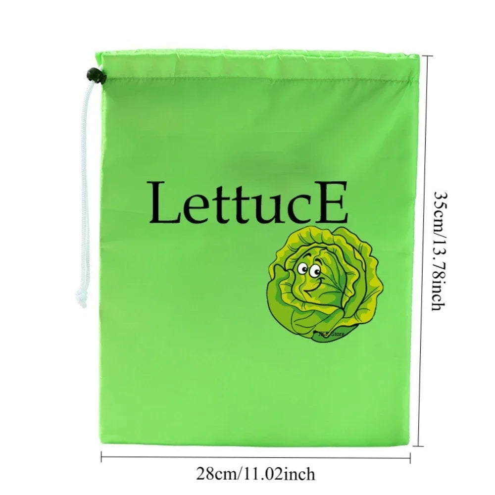 Reusable Produce Storage Bag | Insulated Drawstring Fresh-Keeper for Lettuce, Bananas & Vegetables | Refrigerator Fruit Storage Bag