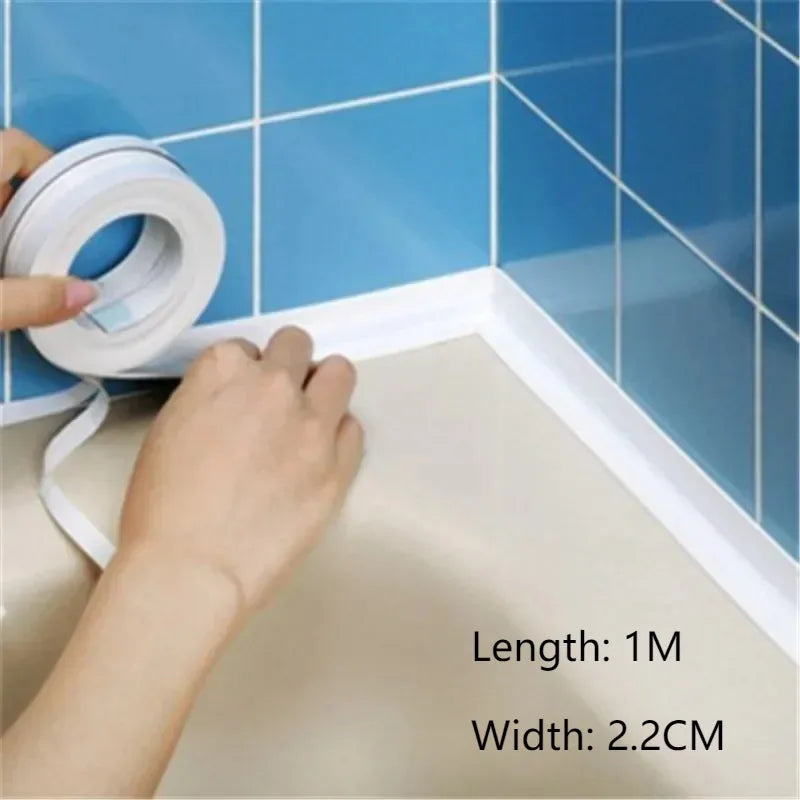 Waterproof PVC Sealing Tape | Self-Adhesive Sink & Bathtub Caulk Strip | Anti-Mildew Kitchen & Bathroom Edge Seal