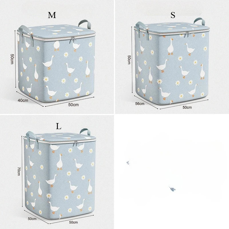 Large Capacity Foldable Storage Bag with Zipper | Clothes & Blanket Storage Bin | Daisy & Goose Closet Organizer
