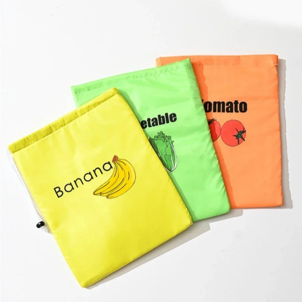 Reusable Produce Storage Bag | Insulated Drawstring Fresh-Keeper for Lettuce, Bananas & Vegetables | Refrigerator Fruit Storage Bag