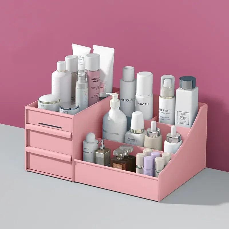 Desktop Storage Box | Makeup & Skincare Organizer | Desk Stationary Storage