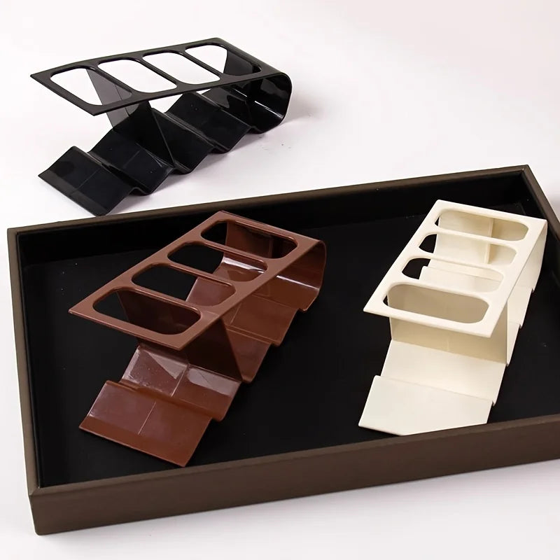 4-Compartment Remote Control Organizer | Desktop Storage Rack for TV Remotes & Small Items | Multi-Purpose Plastic Desk Organizer | Space-Saving Holder