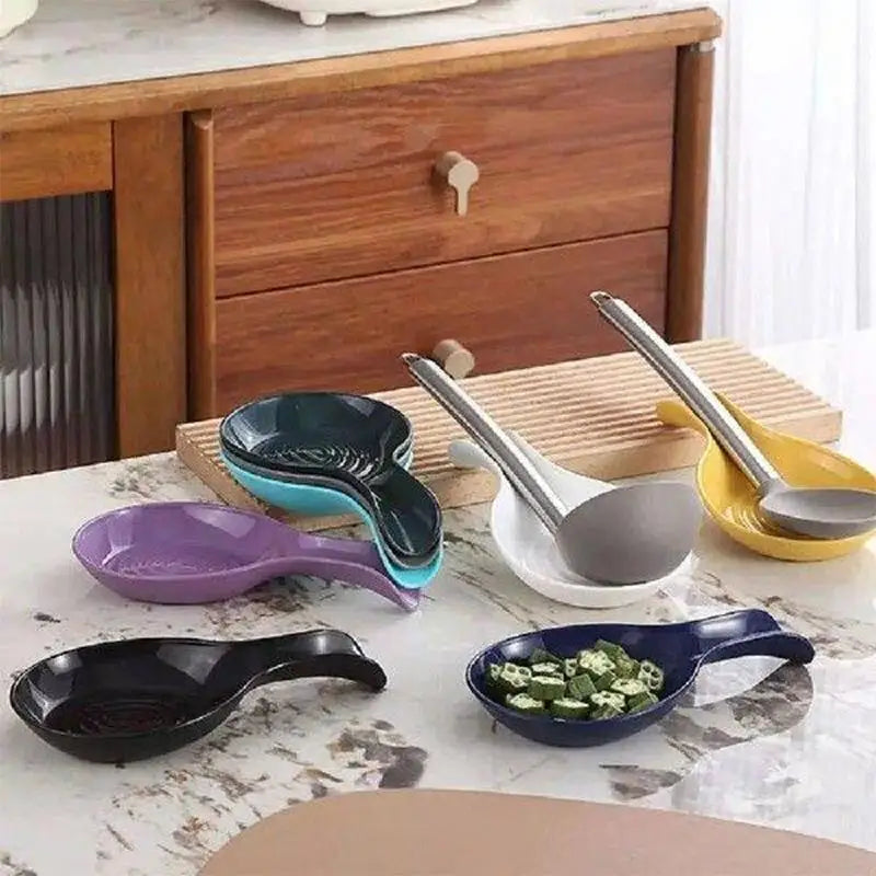 Large Kitchen Spoon Rest Holder | Heat-Resistant Cooking Utensil Rest | Countertop Spoon Holder