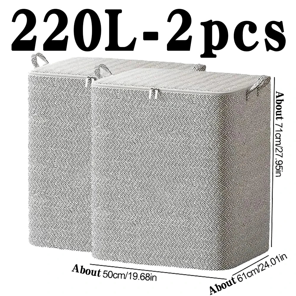 Large Foldable Storage Bag with Zipper Lid | Storage Bin | Closet Organizer