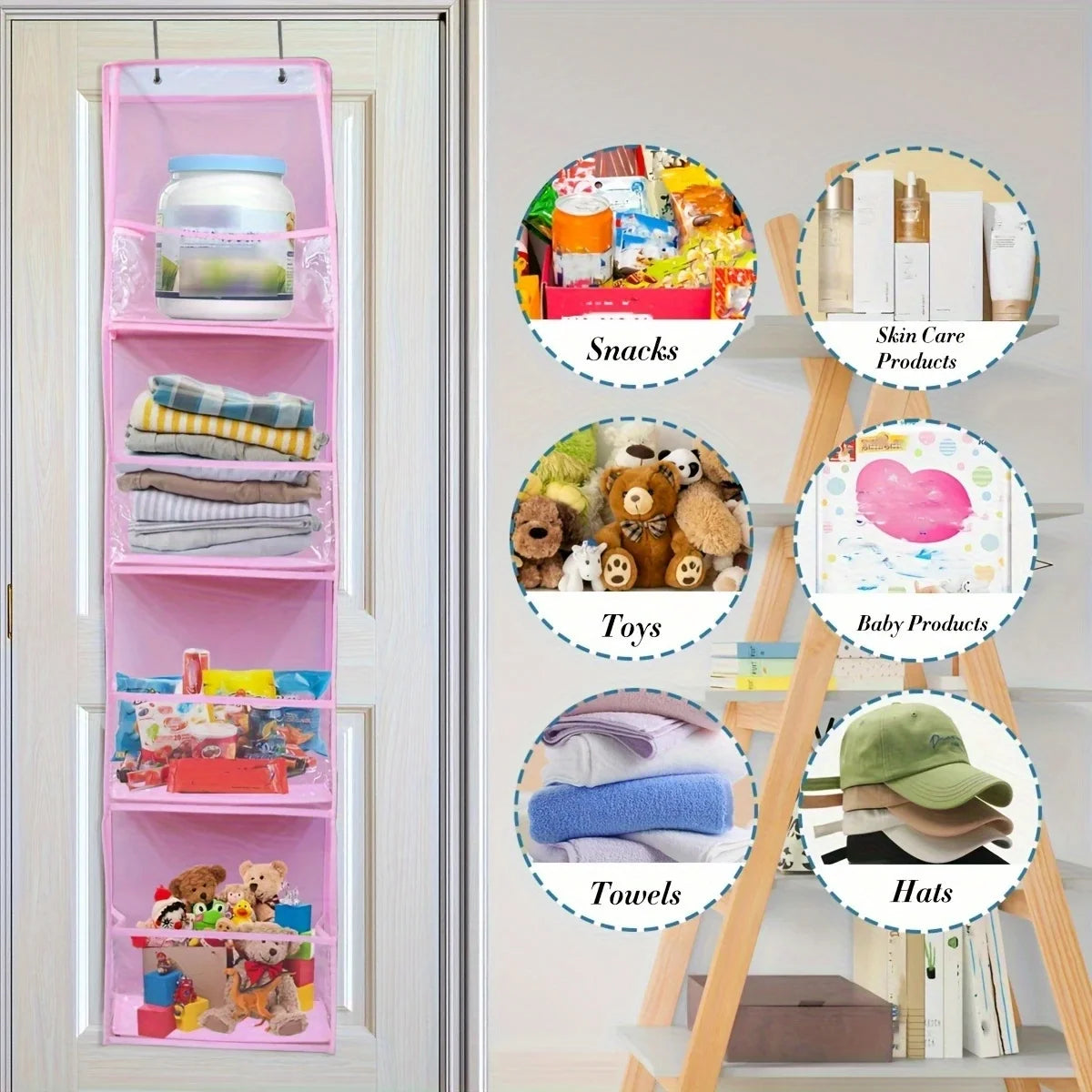 Over-the-Door Hanging Storage Organizer | Multi-Pocket Door Storage Bag