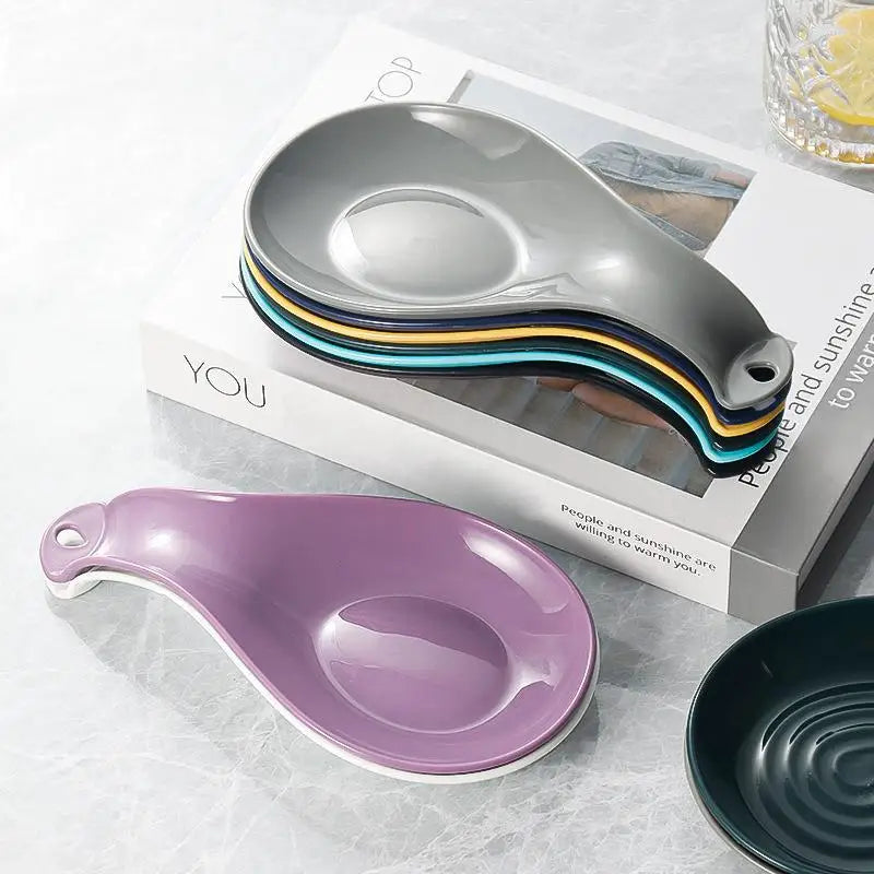 Large Kitchen Spoon Rest Holder | Heat-Resistant Cooking Utensil Rest | Countertop Spoon Holder
