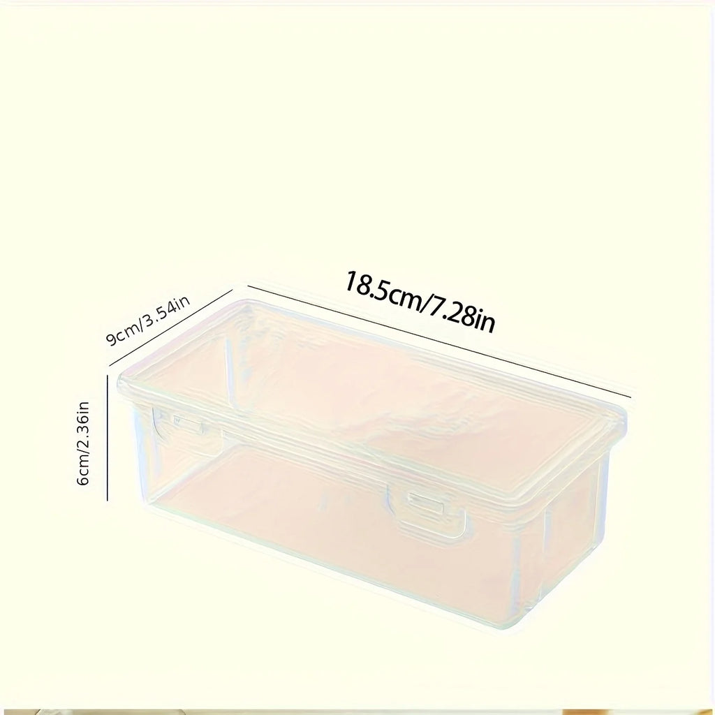 Clear Plastic Storage Boxes with Hinged Lids | Stackable Home Organization Containers | Small Parts & Office Supply Storage Box | Space-Saving Organizer