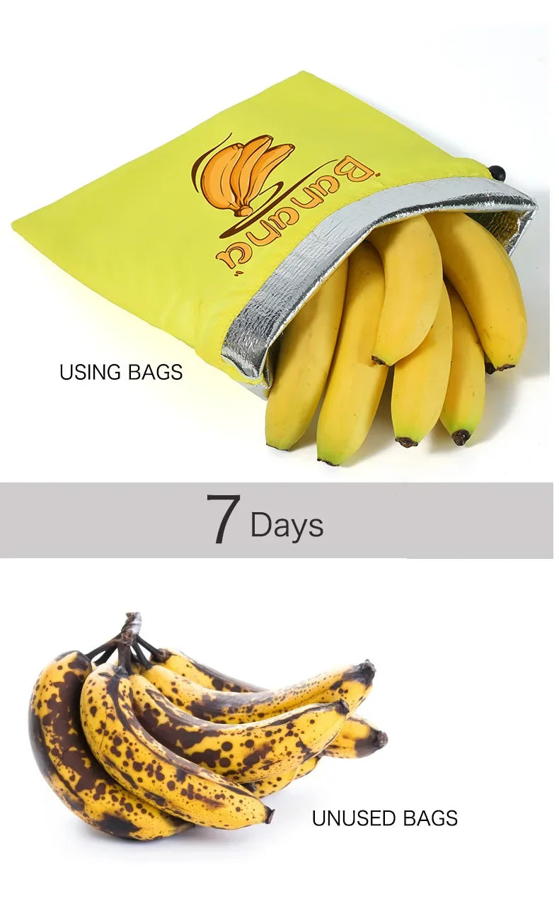 Reusable Produce Storage Bag | Insulated Drawstring Fresh-Keeper for Lettuce, Bananas & Vegetables | Refrigerator Fruit Storage Bag