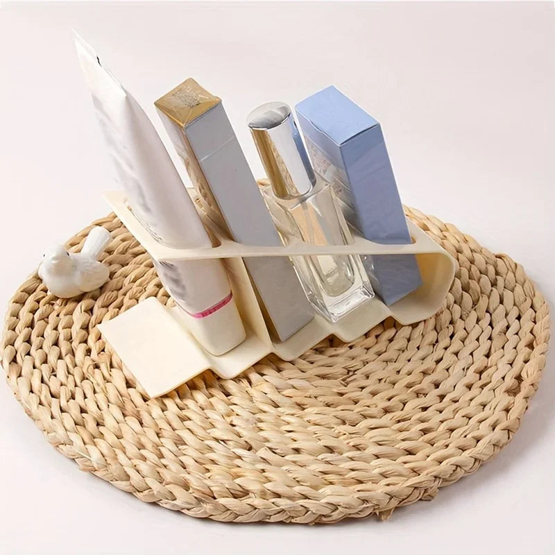 4-Compartment Remote Control Organizer | Desktop Storage Rack for TV Remotes & Small Items | Multi-Purpose Plastic Desk Organizer | Space-Saving Holder