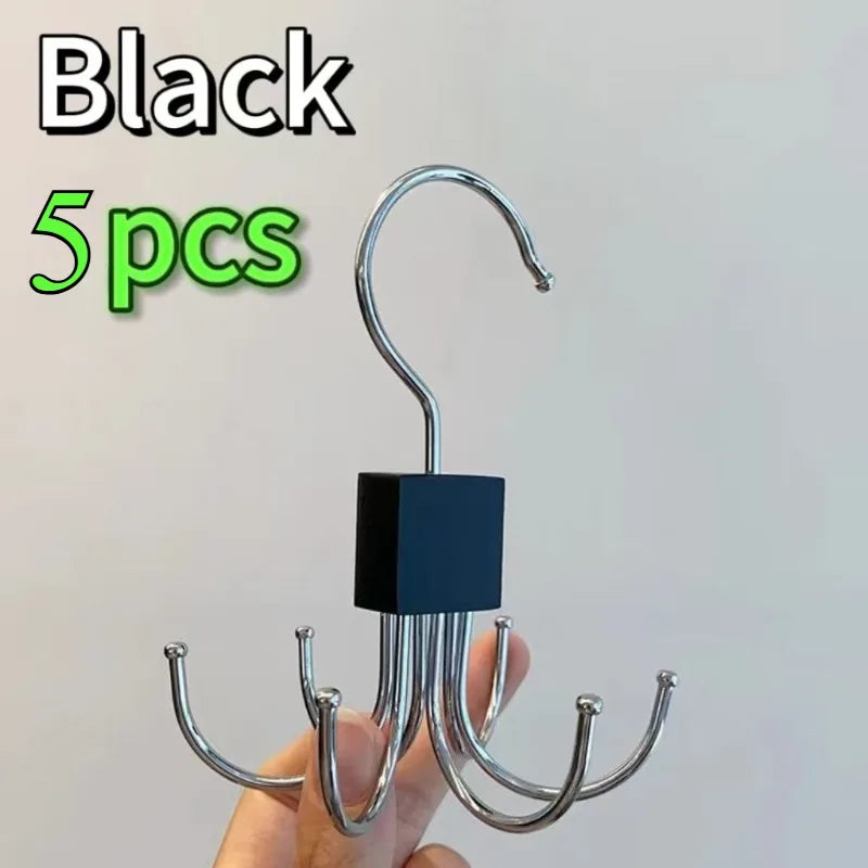 360° Rotating Closet Organizer Hanger | Multi-Hook Scarf, Belt & Tie Rack | Folding Storage Hanger for Bras, Bags, Hats, and More | Space-Saving Closet Organizer