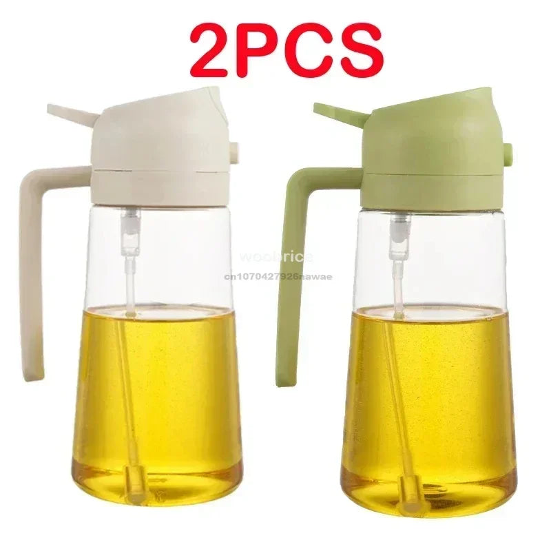 2-in-1 Oil Sprayer & Dispenser Bottle | Refillable Kitchen Oil Spray Bottle | Olive Oil & Cooking Oil Mister for Cooking
