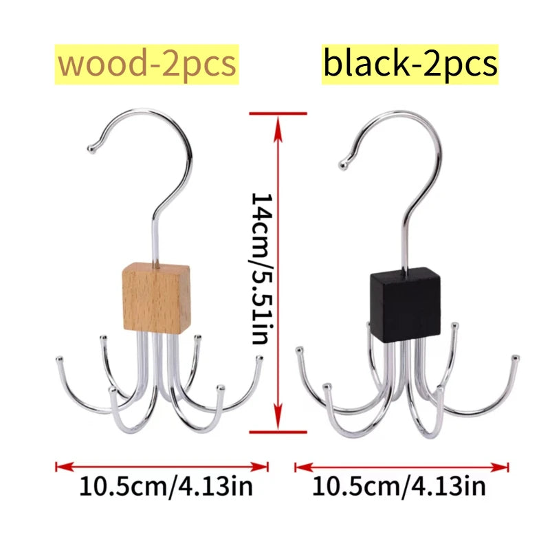 360° Rotating Closet Organizer Hanger | Multi-Hook Scarf, Belt & Tie Rack | Folding Storage Hanger for Bras, Bags, Hats, and More | Space-Saving Closet Organizer