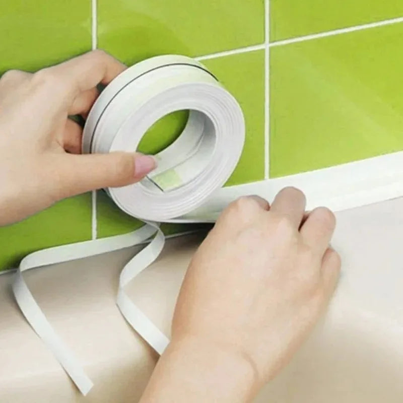 Waterproof PVC Sealing Tape | Self-Adhesive Sink & Bathtub Caulk Strip | Anti-Mildew Kitchen & Bathroom Edge Seal