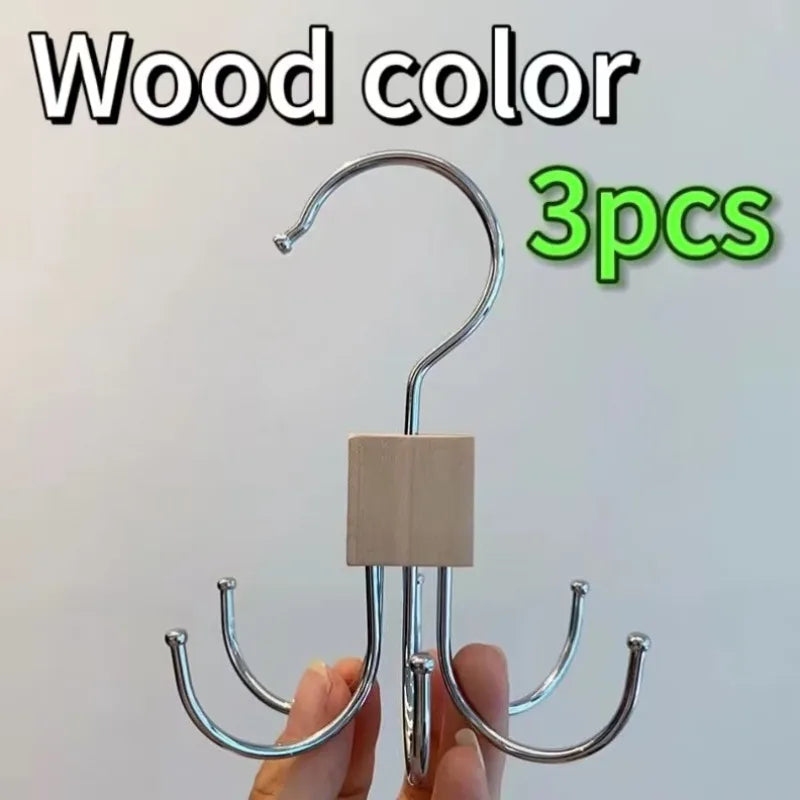 360° Rotating Closet Organizer Hanger | Multi-Hook Scarf, Belt & Tie Rack | Folding Storage Hanger for Bras, Bags, Hats, and More | Space-Saving Closet Organizer