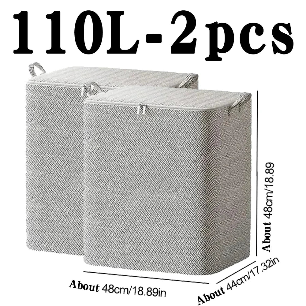 Large Foldable Storage Bag with Zipper Lid | Storage Bin | Closet Organizer