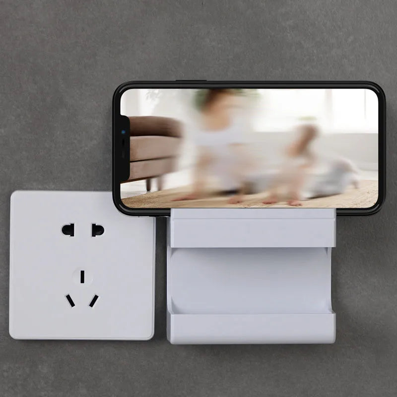 Adhesive Wall-Mounted Remote Control Holder | Phone & TV Remote Organizer | No-Drill Space-Saving Storage Shelf | Bedroom & Living Room