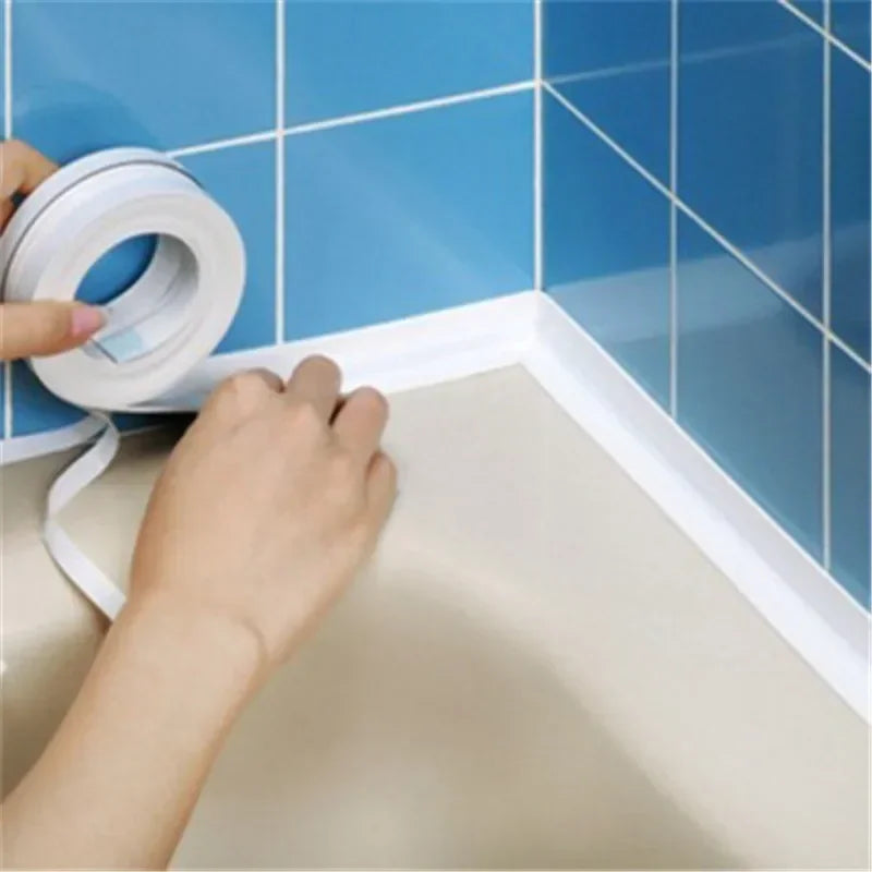 Waterproof PVC Sealing Tape | Self-Adhesive Sink & Bathtub Caulk Strip | Anti-Mildew Kitchen & Bathroom Edge Seal