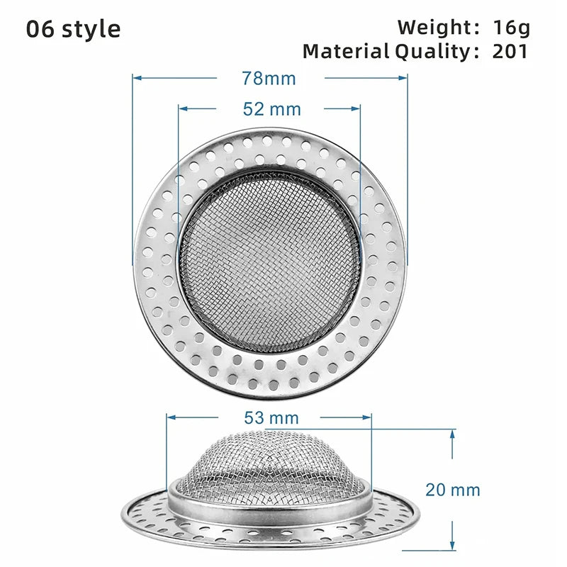 Stainless Steel Sink Strainer | Kitchen Sink Drain Filter | Shower Bathtub Bathroom Floor Drain Mesh Filter