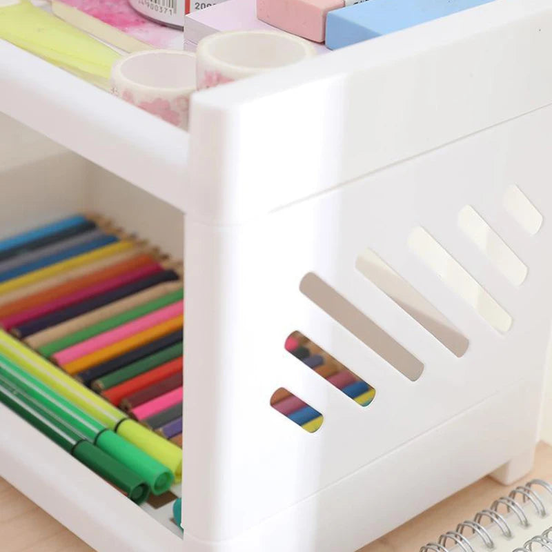 Desktop Storage Rack Organizer | Multi-Layer Stationery & Makeup Organizer | Office Desk Storage | Dorm Room Desktop Organizer