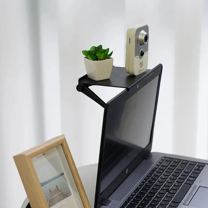 Monitor Top Storage Shelf | Computer & TV Screen Organizer | Adjustable Router & Set-Top Box Storage Rack