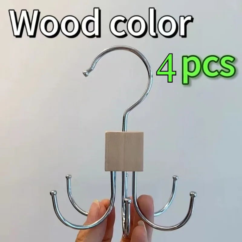 360° Rotating Closet Organizer Hanger | Multi-Hook Scarf, Belt & Tie Rack | Folding Storage Hanger for Bras, Bags, Hats, and More | Space-Saving Closet Organizer