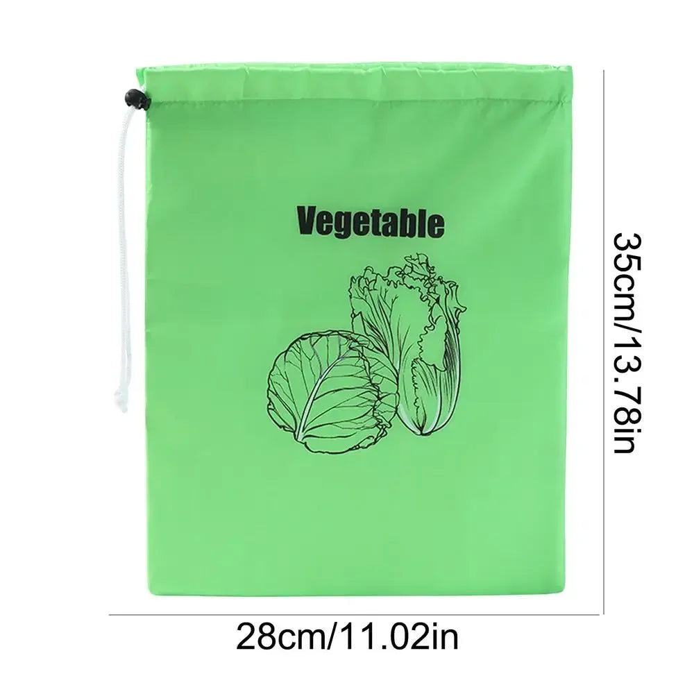 Reusable Produce Storage Bag | Insulated Drawstring Fresh-Keeper for Lettuce, Bananas & Vegetables | Refrigerator Fruit Storage Bag