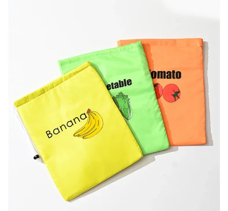 Reusable Produce Storage Bag | Insulated Drawstring Fresh-Keeper for Lettuce, Bananas & Vegetables | Refrigerator Fruit Storage Bag