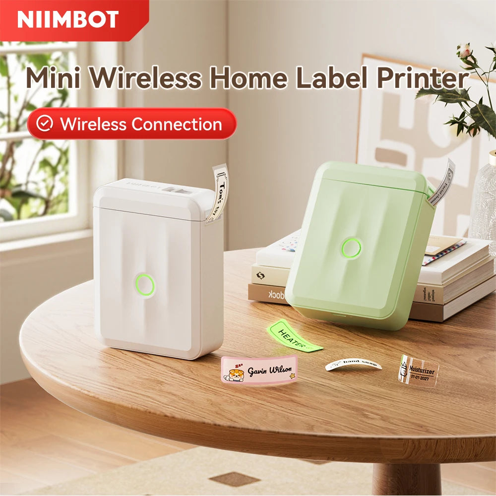 Bluetooth Label Maker | Mini Wireless Thermal Label Printer | Inkless Portable Sticker Machine for Home & Office Organization | NIIMBOT D110