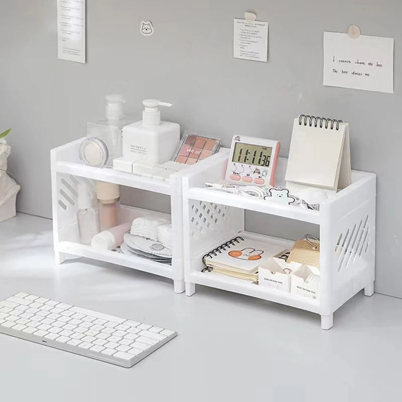 Desktop Storage Rack Organizer | Multi-Layer Stationery & Makeup Organizer | Office Desk Storage | Dorm Room Desktop Organizer