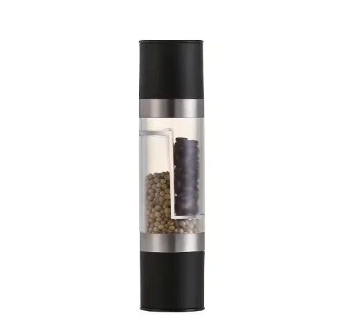 2-in-1 Salt & Pepper Grinder | Dual Chamber Manual Spice Mill with Adjustable Grinders | Stainless Steel Salt and Pepper Shaker | Kitchen Accessory