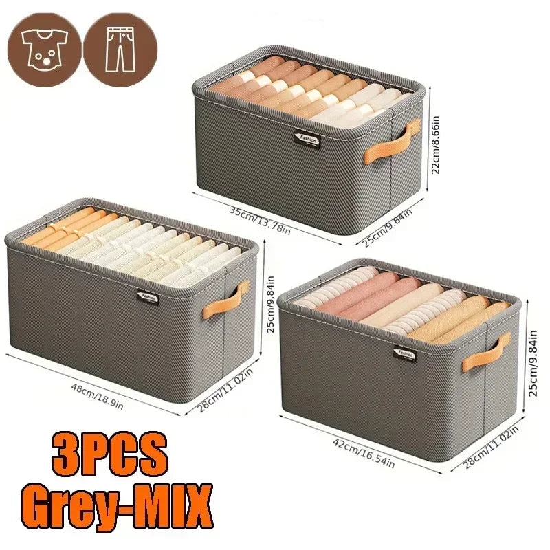 Foldable Clothes Organizer Bin | Wardrobe Storage Box for Clothes, Towels, Blankets, & Closet Organization