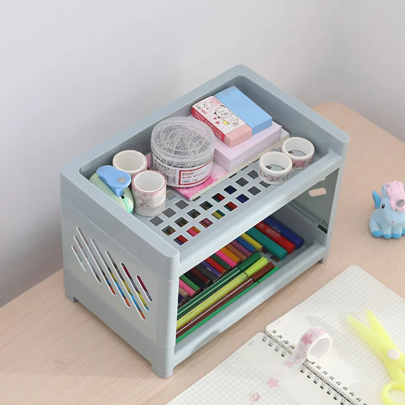 Desktop Storage Rack Organizer | Multi-Layer Stationery & Makeup Organizer | Office Desk Storage | Dorm Room Desktop Organizer