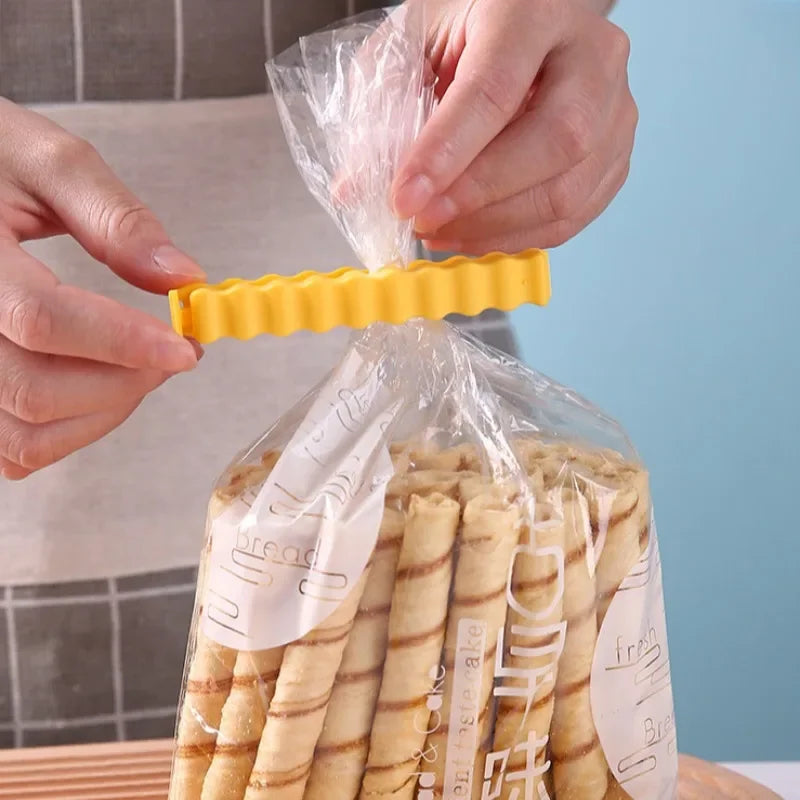 French Fry Bag Clips & Refrigerator Magnet Holder for Storage | 12-Piece Reusable Food Sealing Clips | Moisture-Proof Snack Bag Closures