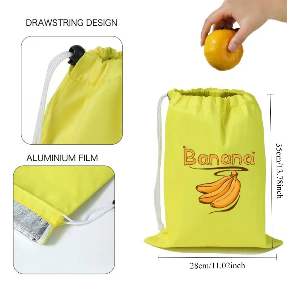 Reusable Produce Storage Bag | Insulated Drawstring Fresh-Keeper for Lettuce, Bananas & Vegetables | Refrigerator Fruit Storage Bag