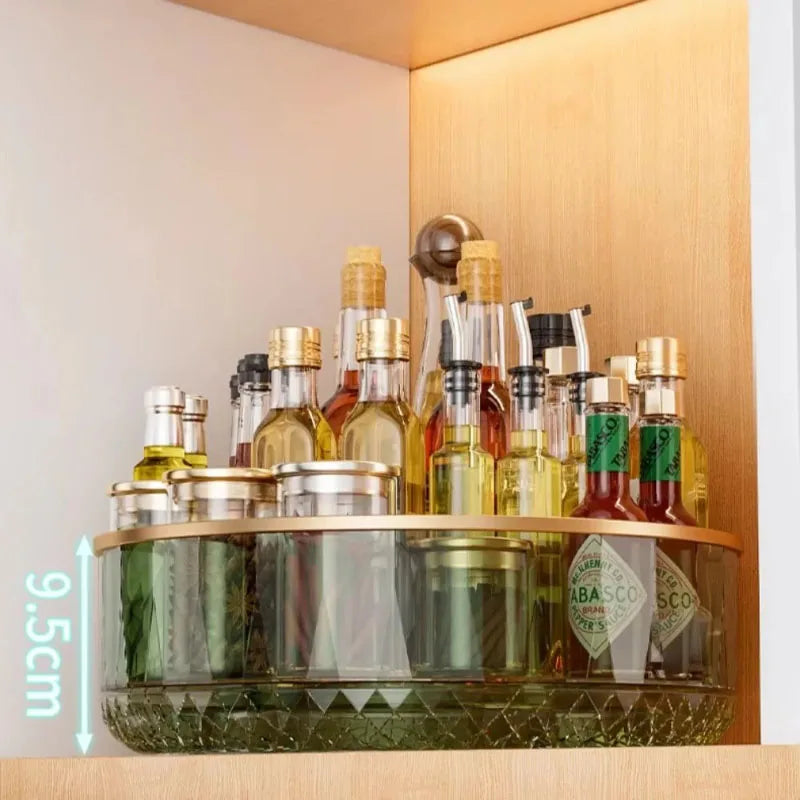 360° Rotating Spice Rack Organizer | Clear Lazy Susan Turntable for Kitchen Cabinets & Pantry | Countertop Seasoning Organizer