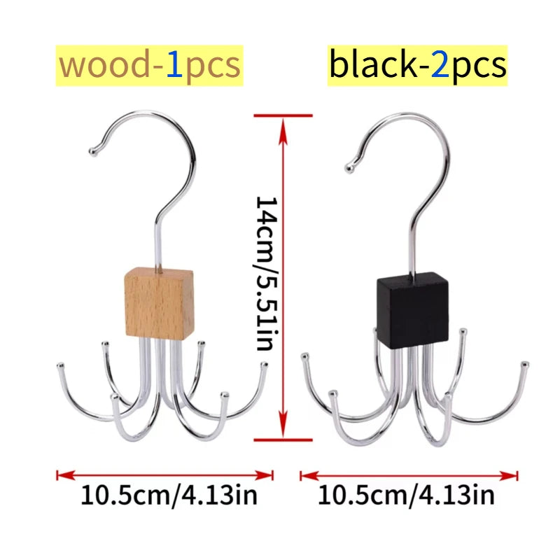360° Rotating Closet Organizer Hanger | Multi-Hook Scarf, Belt & Tie Rack | Folding Storage Hanger for Bras, Bags, Hats, and More | Space-Saving Closet Organizer