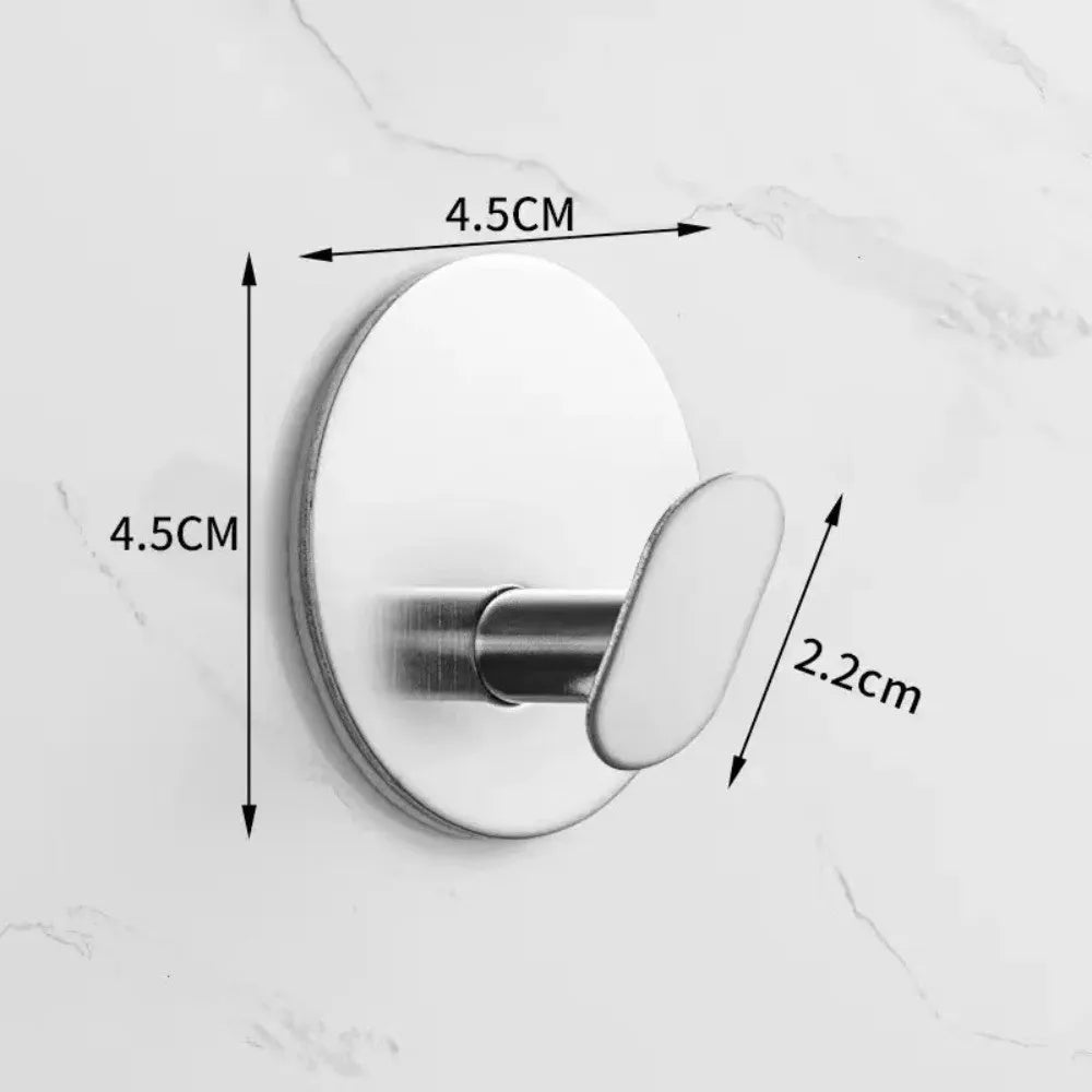 3PCS Stainless Steel Adhesive Wall Hooks | Rustproof No-Drill Hooks | Heavy Duty Home Organizer