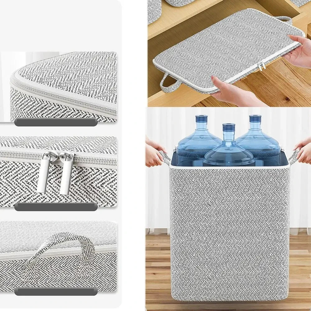 Large Foldable Storage Bag with Zipper Lid | Storage Bin | Closet Organizer
