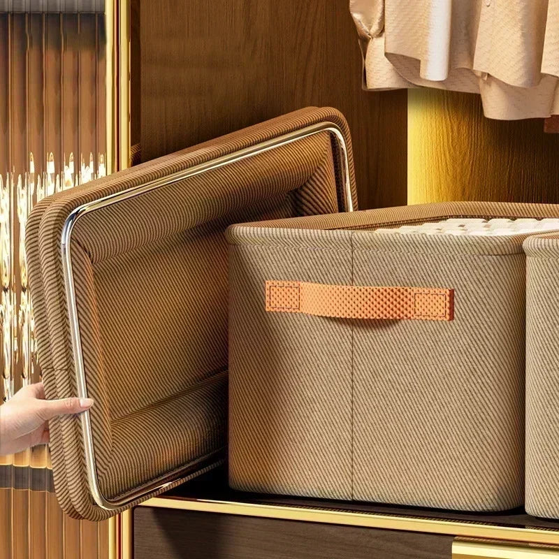 Foldable Clothes Organizer Bin | Wardrobe Storage Box for Clothes, Towels, Blankets, & Closet Organization