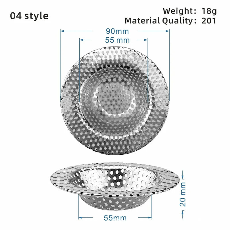 Stainless Steel Sink Strainer | Kitchen Sink Drain Filter | Shower Bathtub Bathroom Floor Drain Mesh Filter