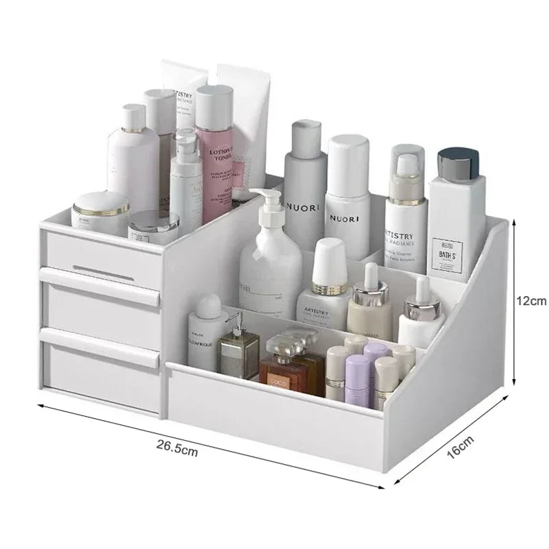 Desktop Storage Box | Makeup & Skincare Organizer | Desk Stationary Storage