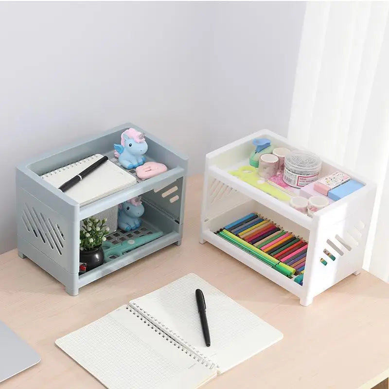Desktop Storage Rack Organizer | Multi-Layer Stationery & Makeup Organizer | Office Desk Storage | Dorm Room Desktop Organizer