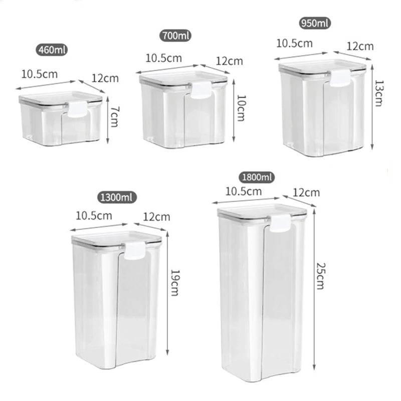 1-5PCS Airtight Food Storage Containers | Moisture-Proof Kitchen Storage Jars | Stackable Pantry Organizer | Clear Plastic Food Storage Containers