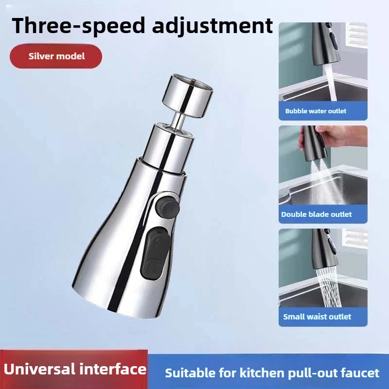 360° Rotating Kitchen Faucet Extender | Water-Saving Faucet Accessory | Dual-Rotation Faucet Aerator