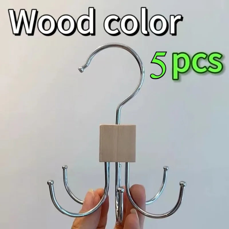 360° Rotating Closet Organizer Hanger | Multi-Hook Scarf, Belt & Tie Rack | Folding Storage Hanger for Bras, Bags, Hats, and More | Space-Saving Closet Organizer
