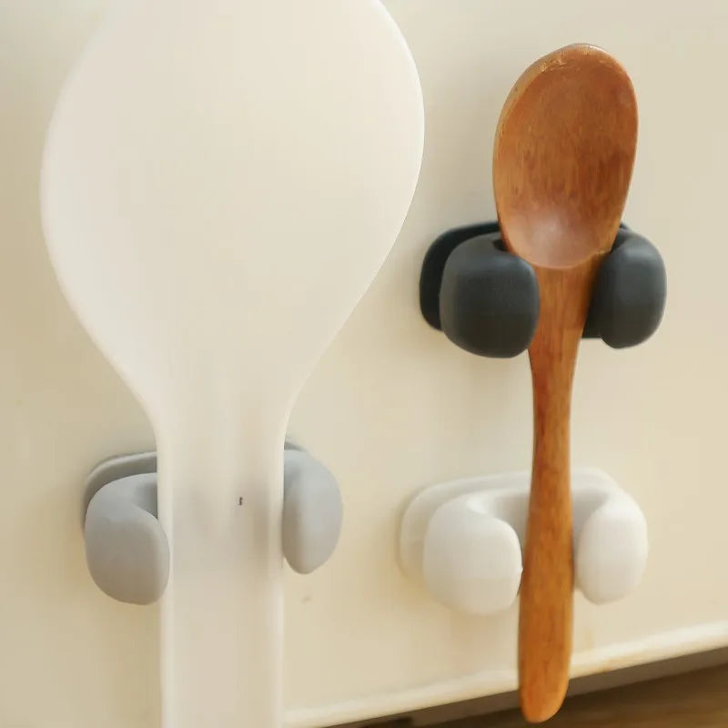 Rice Spoon Holder | Adhesive Wall-Mount Kitchen Hooks | Space-Saving Kitchen Organizer