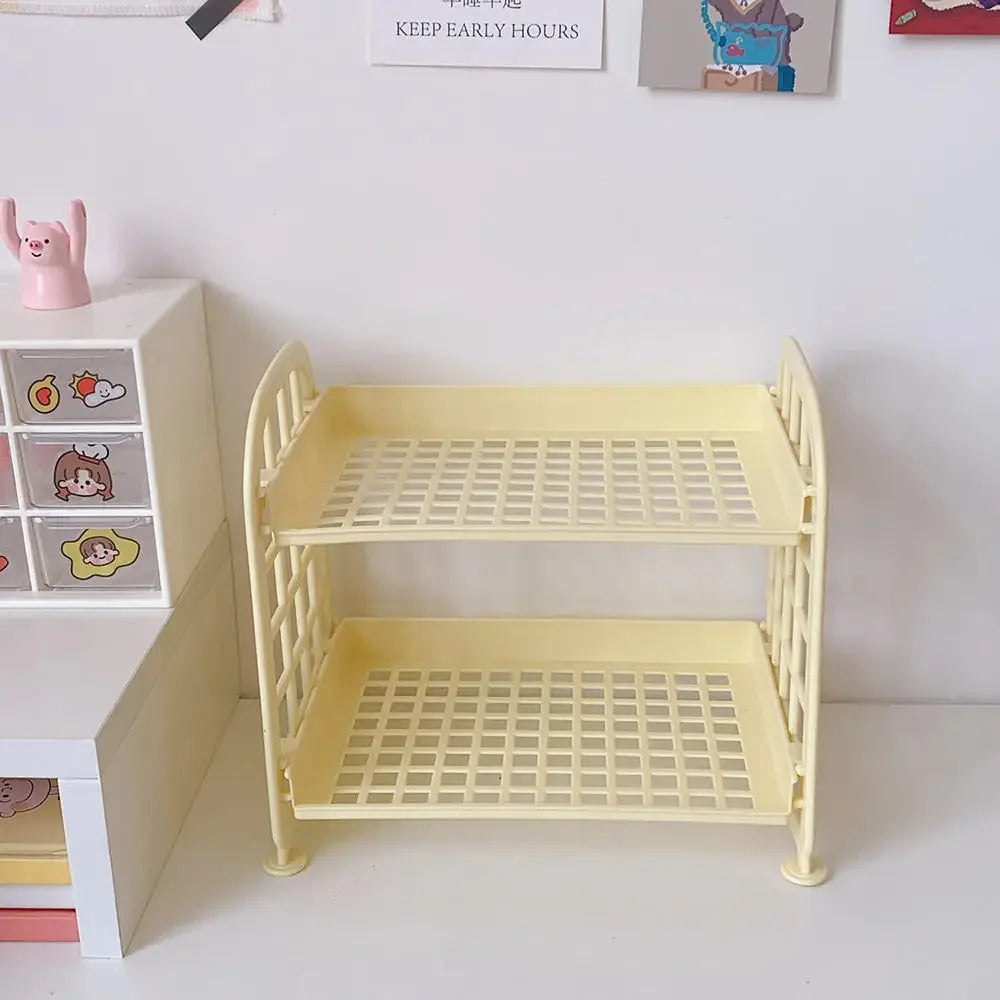 Desktop Storage Rack Organizer | Multi-Layer Stationery & Makeup Organizer | Office Desk Storage | Dorm Room Desktop Organizer