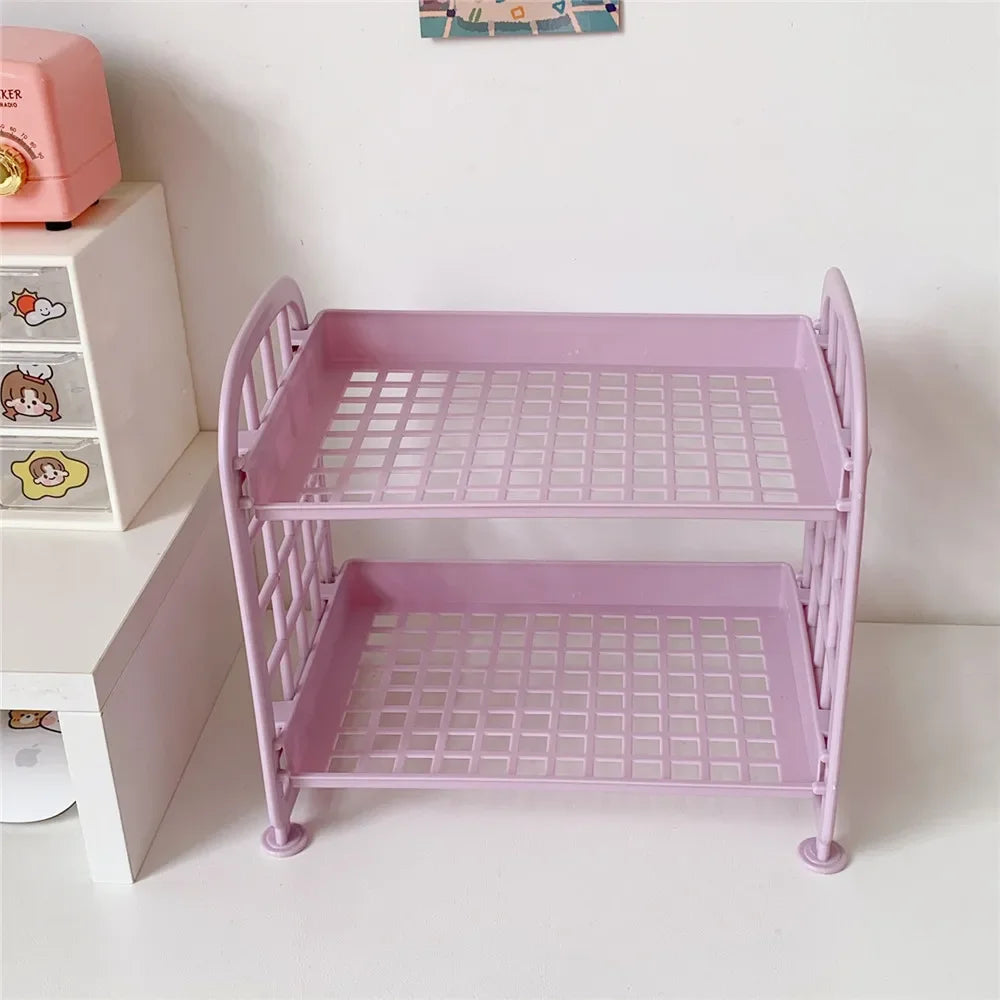Desktop Storage Rack Organizer | Multi-Layer Stationery & Makeup Organizer | Office Desk Storage | Dorm Room Desktop Organizer