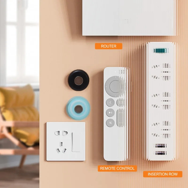 Magnetic Wall Remote Control Holders | No Drill Electronics Organizer | Invisible Magnetic Storage for Home Organization